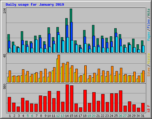 Daily usage for January 2019