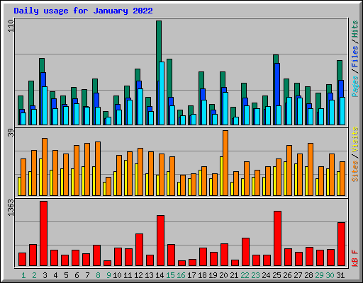 Daily usage for January 2022