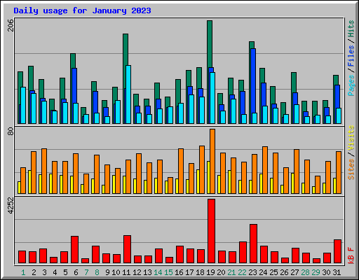 Daily usage for January 2023
