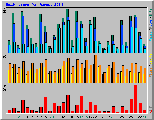 Daily usage for August 2024