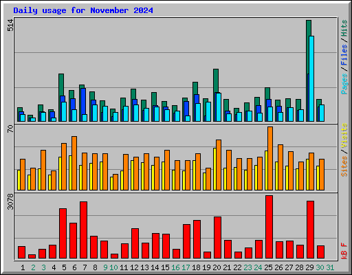 Daily usage for November 2024