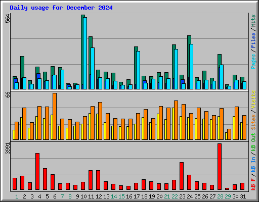 Daily usage for December 2024