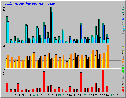 Daily usage for February 2025