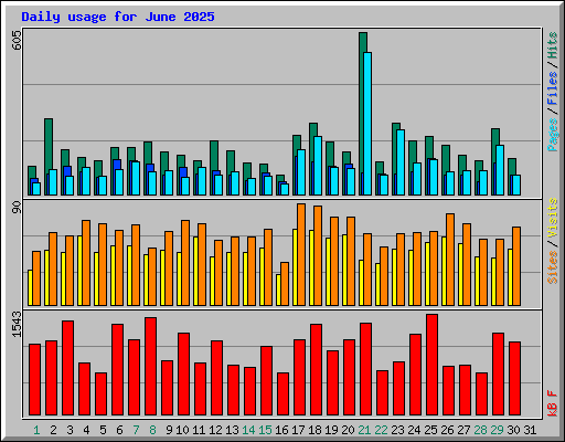 Daily usage for June 2025