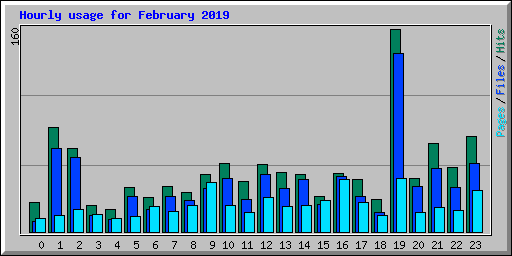 Hourly usage for February 2019