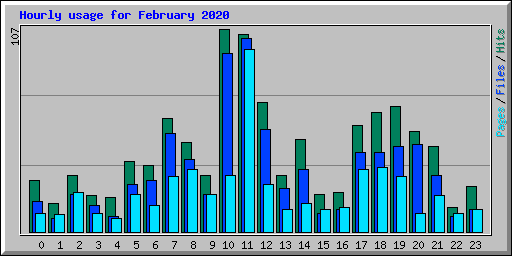 Hourly usage for February 2020