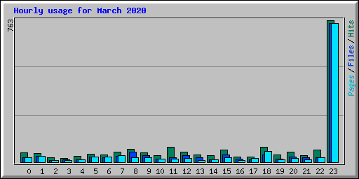 Hourly usage for March 2020