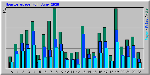 Hourly usage for June 2020
