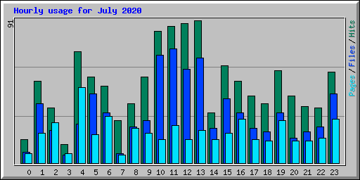 Hourly usage for July 2020
