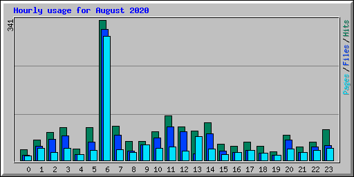 Hourly usage for August 2020