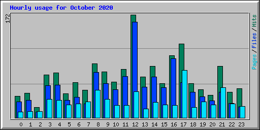Hourly usage for October 2020