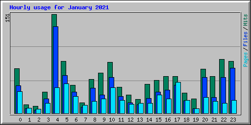 Hourly usage for January 2021