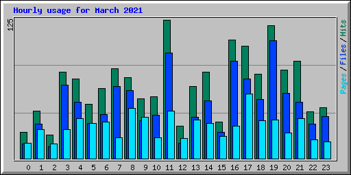 Hourly usage for March 2021