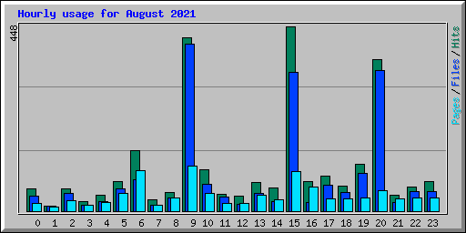 Hourly usage for August 2021