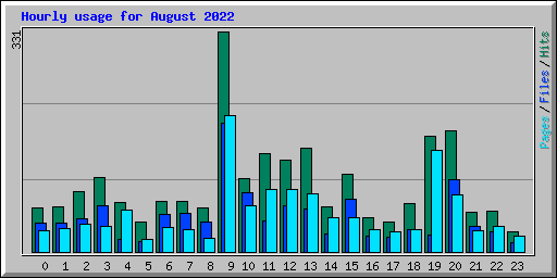 Hourly usage for August 2022