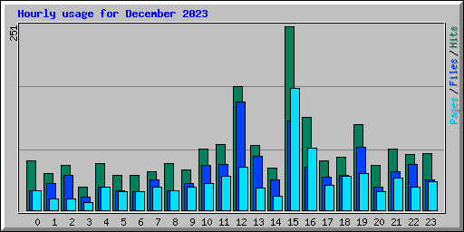 Hourly usage for December 2023