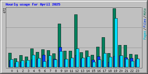 Hourly usage for April 2025